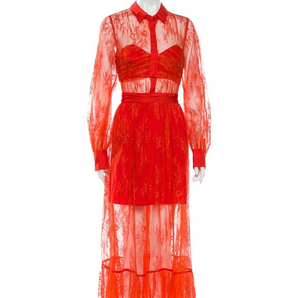 SELF-PORTRAIT Maxi Lace Dress w/ Tags Size: M | US6, UK10 - Picture 13 of 16